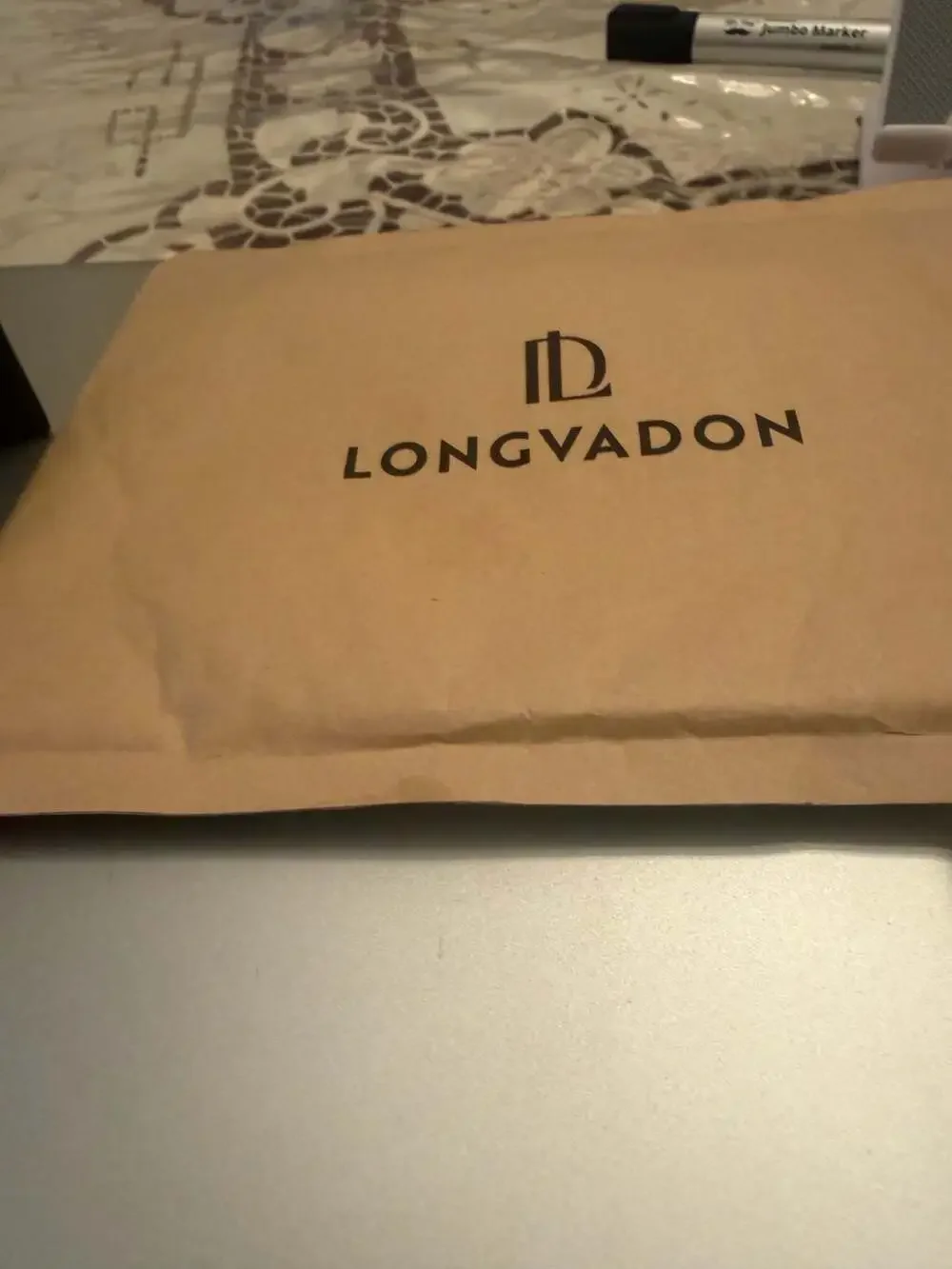 Longvadon Black Leather Bifold Wallet with Packaging and Accessories